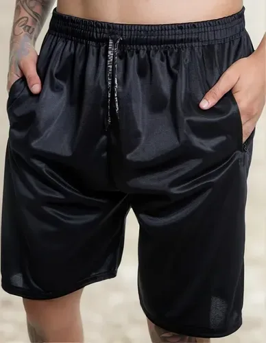 Bermuda Básica Masculina Malha Poliéster Leve Treino Verão