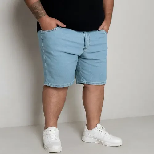 Bermuda Jeans Masculina Slim Plus Size Com Lycra 48 Ao 58