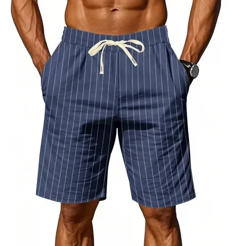 Bermuda Masculina Linho Jacquard Cordão Verão