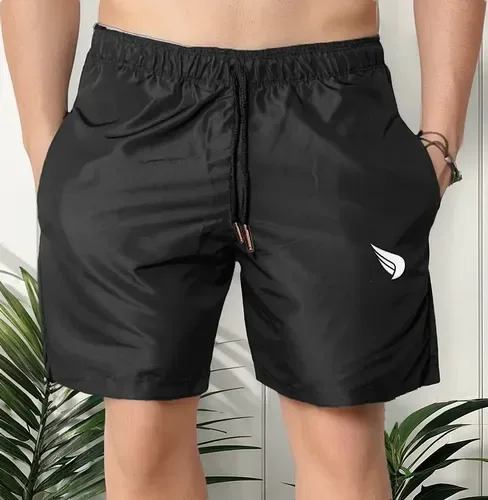 Bermuda Short Tactel Praia Mauricinho Liso Bolso Esportivo