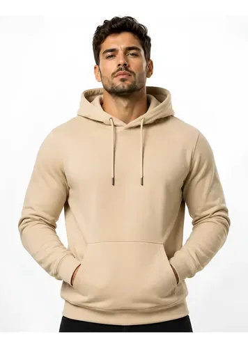Blusa Moletom Frio Liso Com Capuz Flanelado Básico Quentinho