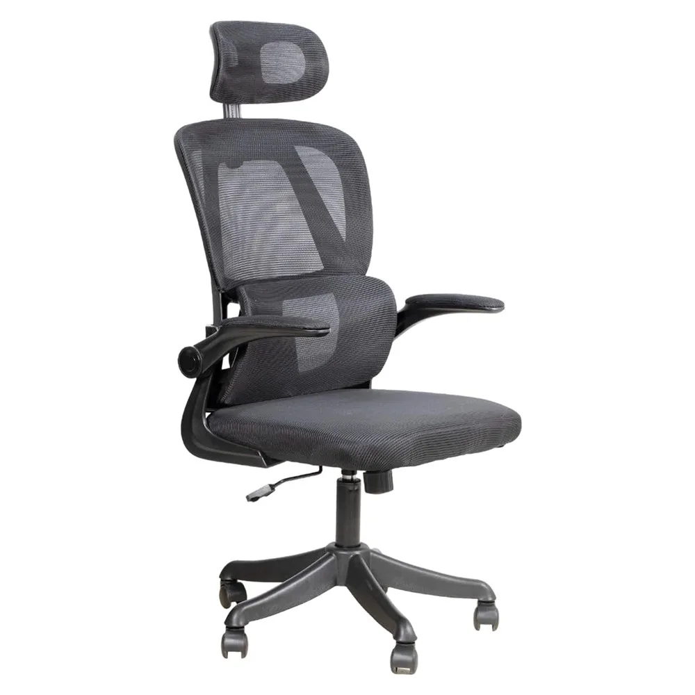 Cadeira Escritório Ergonômica Giratória Apoio Braços e Lombar Syberflex