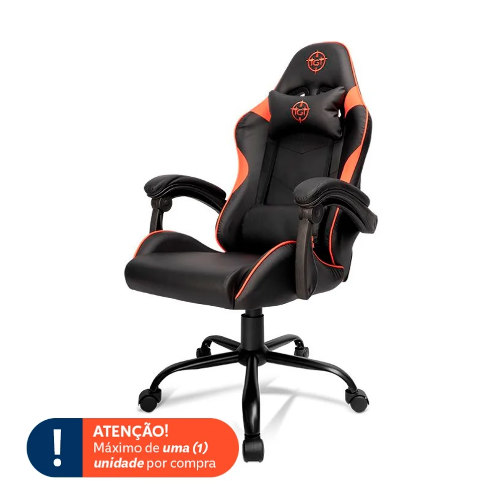 Cadeira Gamer TGT Heron TC3, Preto e Vermelho, TGT-HRTC3-BLRD