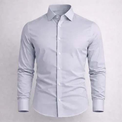 Camisa Social Manga Longa Masculina Lisa Slim Camiseta