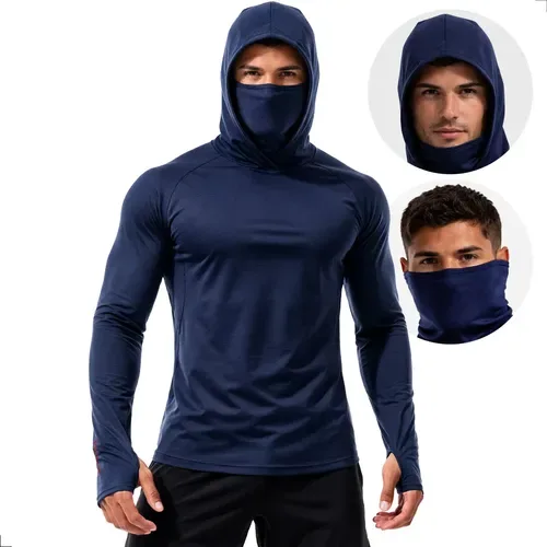 Camisa Térmica Ninja Proteção Solar Uv50+ Manga Longa Capuz
