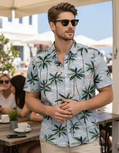 Camisas Social Florida Floral Slim Varias Estampas Promoção