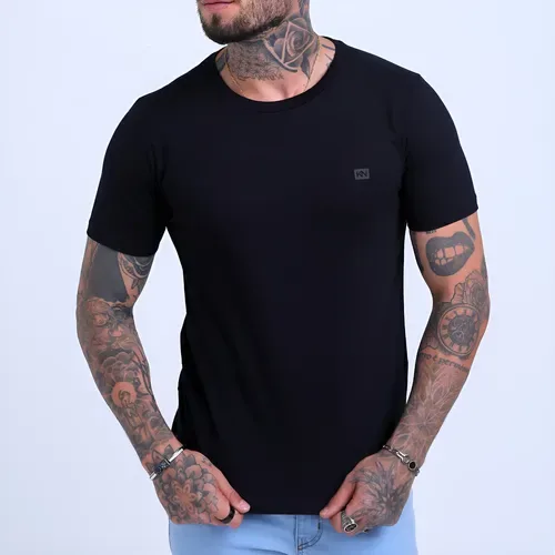Camiseta Básica Masculina Slim Fit Algodão Lisa Várias Cores