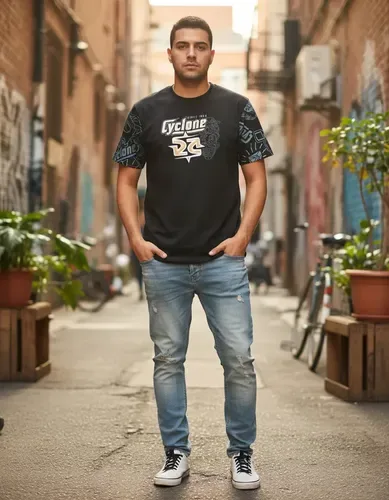 Camiseta Cyclone Estampada Masculina Logo Metal