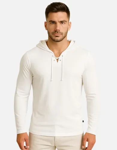 Camiseta Masculina Gola V Capuz Slim Moda Atemporal