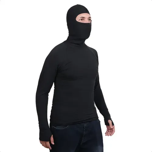 Camiseta Termica Camisa Segunda Pele Uv Dry Touca Balaclava