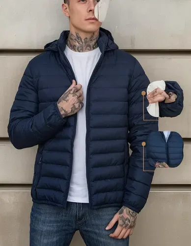 Casaco Jaqueta Puffer Masculino Bobojaco Corta Vento Azul