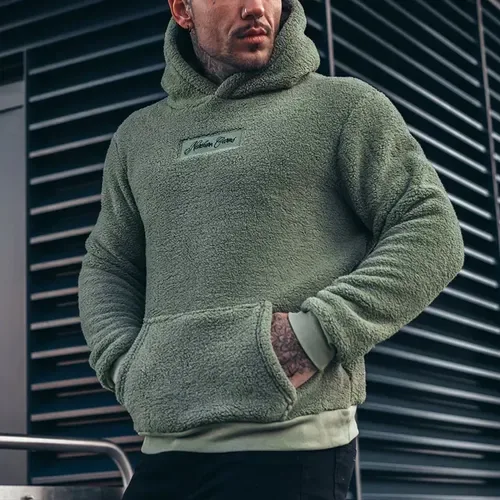 Casacos De Moda Masculina, Moletons Com Capuz, Plush Quente