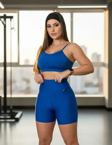 Conjunto Academia Shorts +top Alça Fitness Suplex Premium