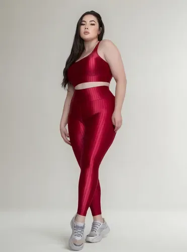 Conjunto Top + Calça New Zig Plus Size Poliamida 3d Fitness