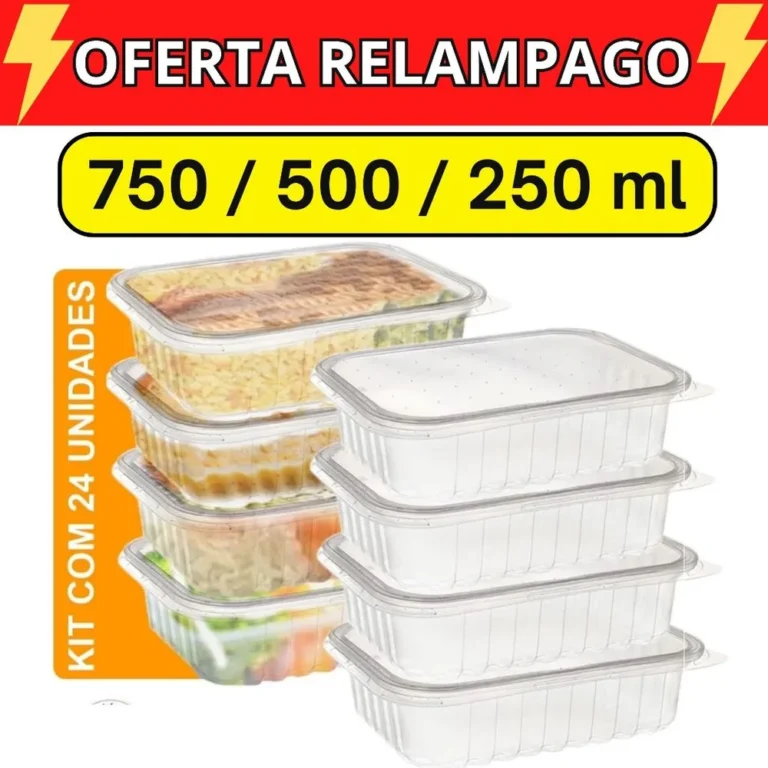 Desbloqueie a Comida Saudável com o Kit 24 Unidades Pote Marmita para Freezer Microondas