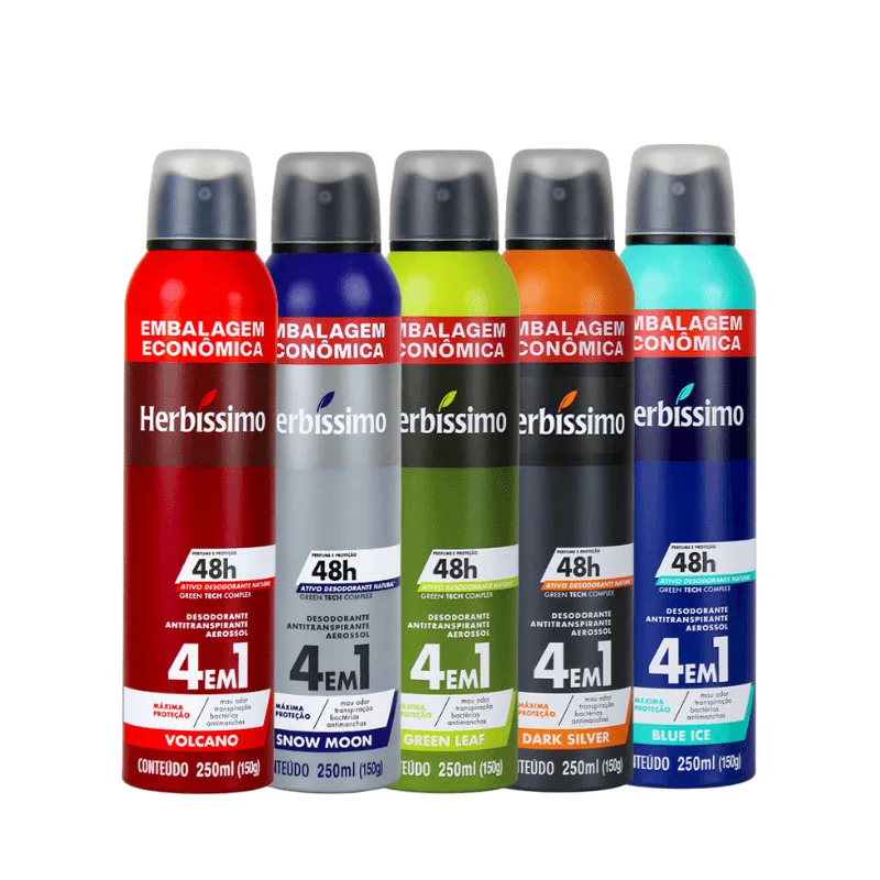 Desodorante Antitranspirante Aerossol Herbíssimo: Kit Econômico de 5 Unidades para Você!