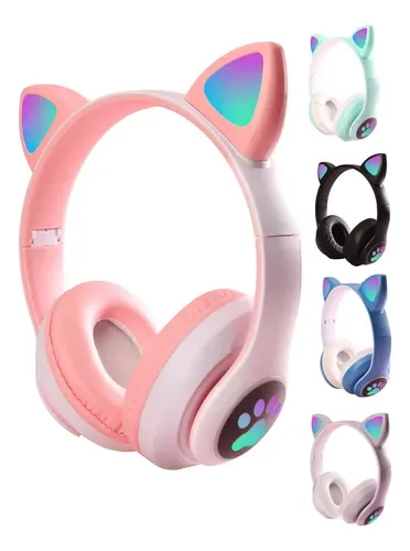 Fone De Ouvido Gatinho Led Rgb Sem Fio Orelha Gato Bluetooth