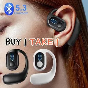 Fones De Ouvido D6 2pcs HD Chamadas Ear-Plugs Sem Fio Bluetooth Fone Empresarial À Prova D'água Com Microfone De Longa E