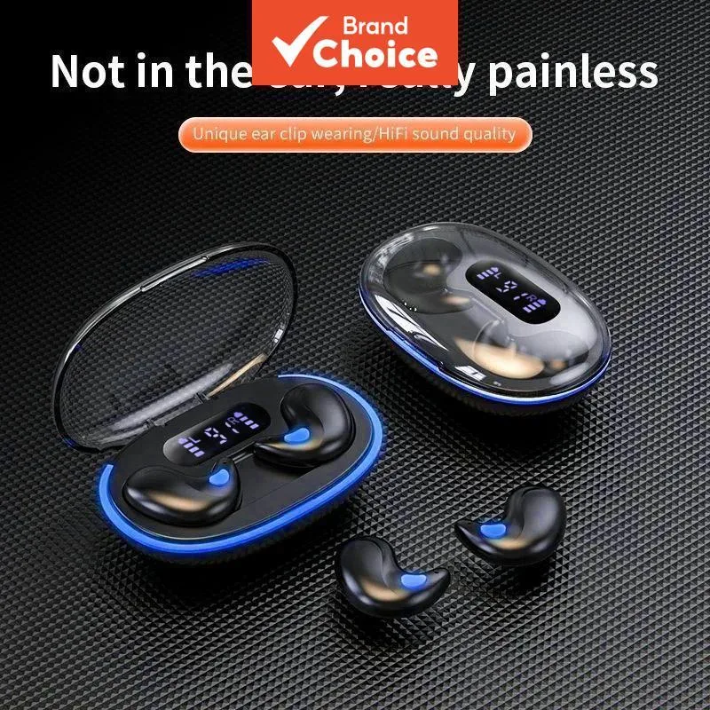 Fones de Ouvido X55 TWS Mini Sleep Sem Fio Bluetooth com Display LED, Som Estéreo HIFI, IPX5 à Prova d’Água e