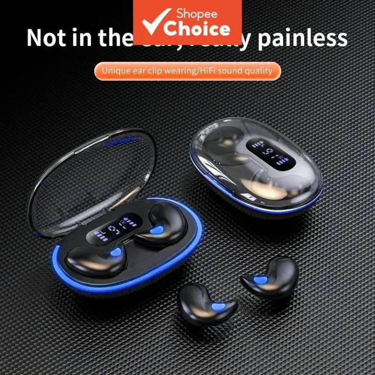 Fones de Ouvido X55 TWS Mini Sleep Sem Fio Bluetooth com Display LED, Som Estéreo HIFI, IPX5 à Prova d’Água e