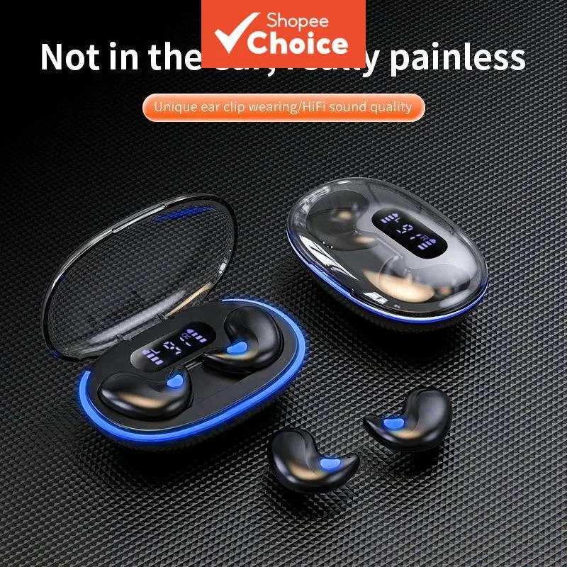 Fones de Ouvido X55 TWS Mini Sleep Sem Fio Bluetooth com Display LED, Som Estéreo HIFI, IPX5 à Prova d’Água e