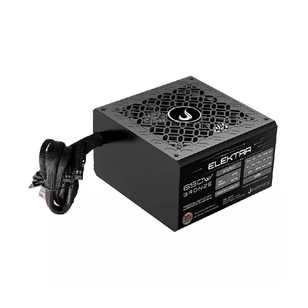 Fonte Gamer Rise Mode Elektra 650W 80 Plus Bronze PFC Ativo - RM-PSU-ELK-650-B