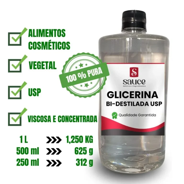 Glicerina Bi-Destilada Vegetal 100% Pura USP Hidratante Cosmética Sabonetes Artesanais Base Glicerinada
