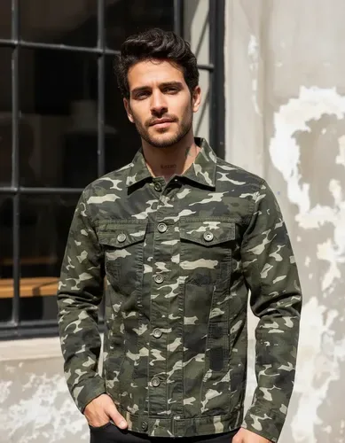 Jaqueta Camuflada Verde Masculina Militar Casaco