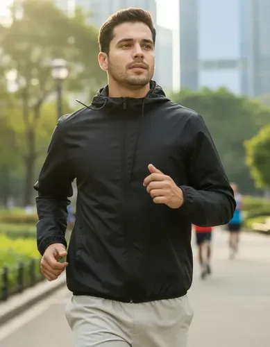 Jaqueta Corta Vento Masculina Com Bolso Impermeável Corrida