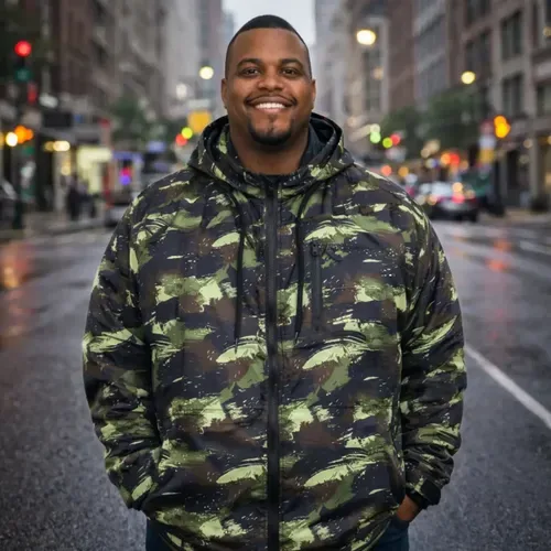 Jaqueta Corta Vento Plus Size Estampa Camuflada Militar