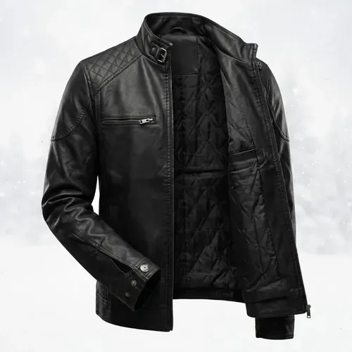 Jaqueta De Couro Masculina Blusa Frio Slim Forrada Inverno