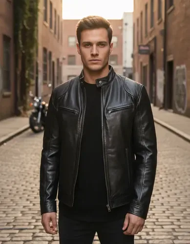 Jaqueta De Couro Masculina Slim Forrada Moto