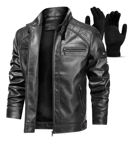 Jaqueta De Couro Masculino Slim Grossa Frio Inverno Moderna