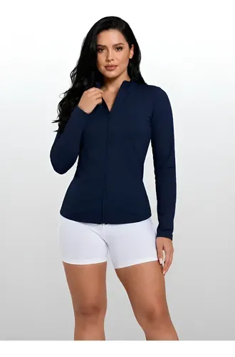 Jaqueta Feminina Casaco Academia Esportiva Corta Vento Uv