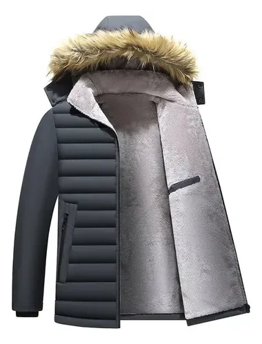 Jaqueta Masculina Inverno Forrada Capuz Moda Casual Quente