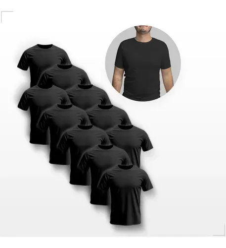 Kit 10 Camisetas Masculinas Básicas 100% Poliéster Premium