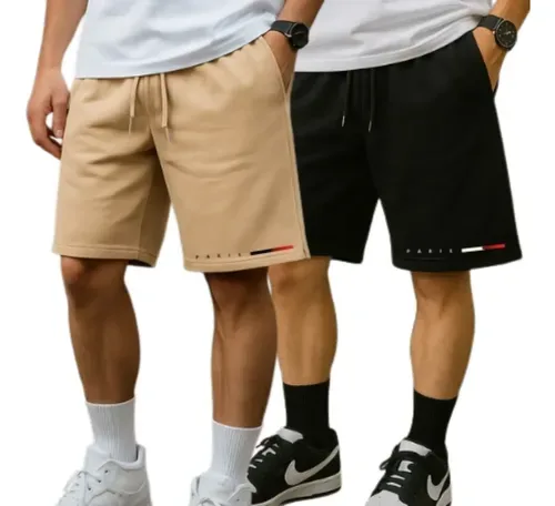 Kit 2 Bermuda Masculina Moletom Moletinho Treino Academia