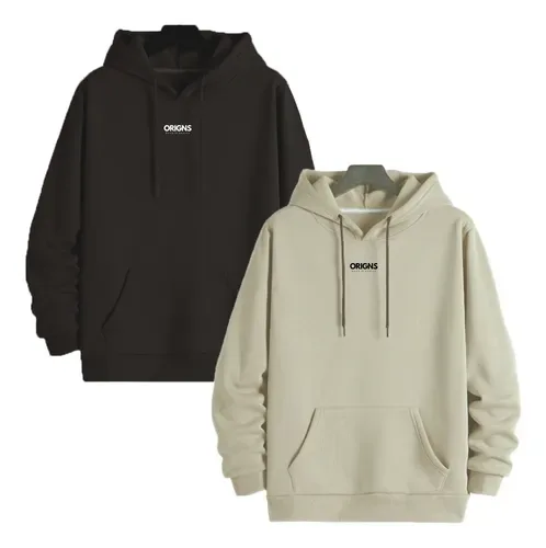 Kit 2 Blusas Moletom Masculino Bolso Canguru Cordão Capuz