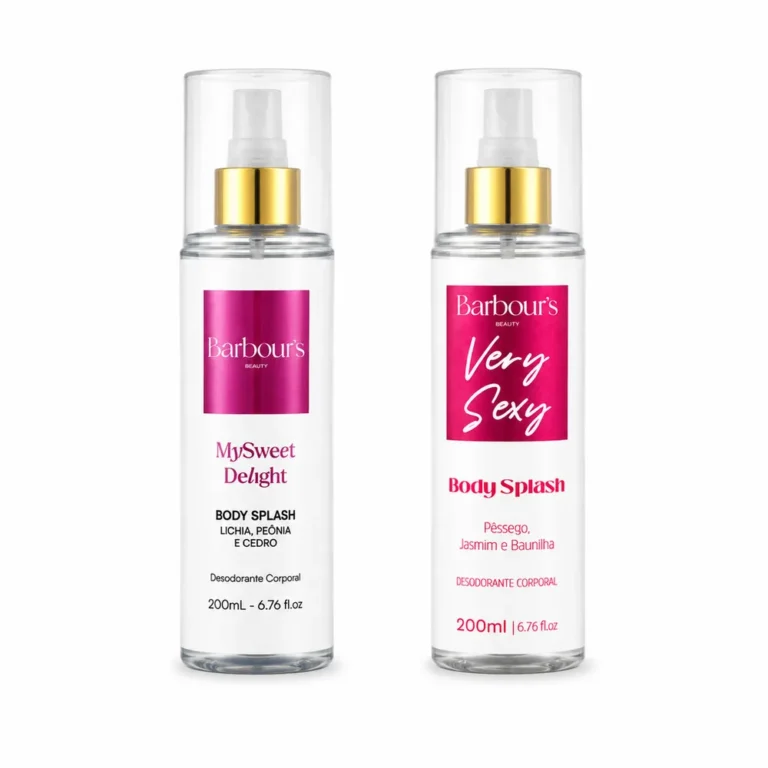 Kit 2 Body Splash Barbour's My Sweet Delight e Very Sexy 200ml Cada – Desodorante Colônia Feminino Alta Fixação
