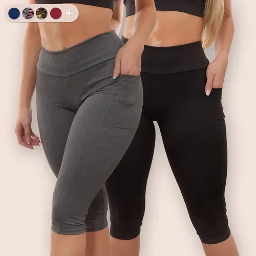 Kit 2 Calça Capri Bolso Celular Zero Transparência Grossa