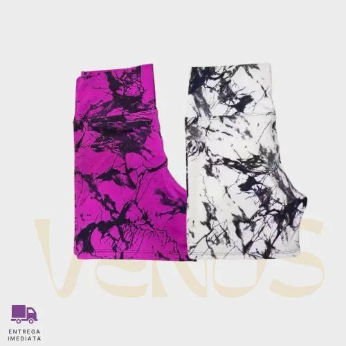 Kit 2 Shorts Fitness Academia Zero Transparencia Marmorizado Cintura Alta Meia Coxa Feminino Tie Dye: O Melhor Investimento para Sua Rotina de Treino