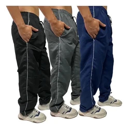 Kit 3 Calças Masculina Tactel Inverno Academia Trabalho