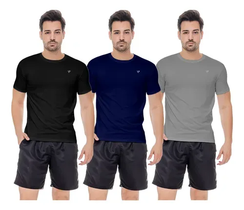 Kit 3 Camisas Proteção Solar Uv Treino Térmica Academia
