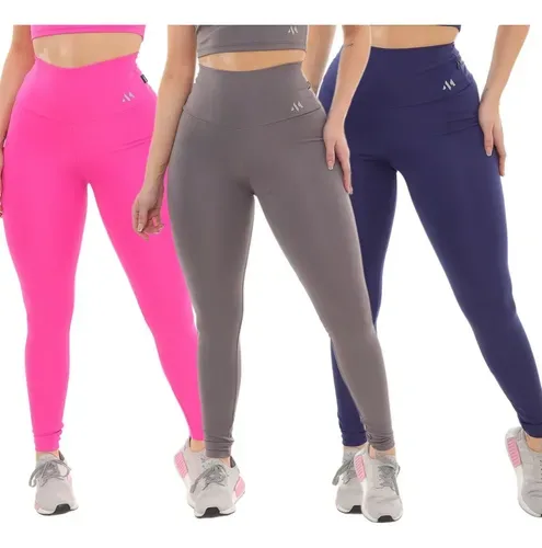 Kit 3 Legging Blackout Liberdade De Movimento No Treino