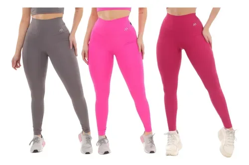 Kit 3 Legging Blackout Moda Fitness Zero Transparencia