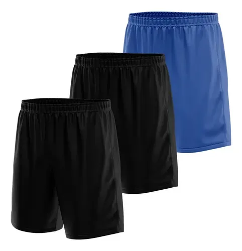 Kit 3 Shorts Masculino Esporte Treino Futebol Academia Dry