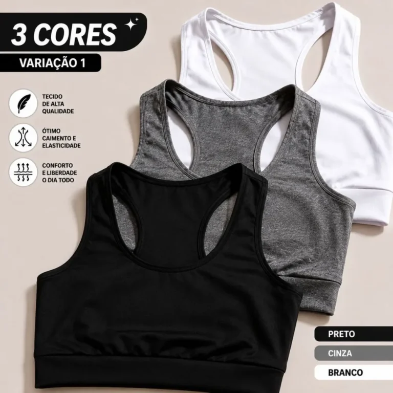 Kit 3 Top Fitness Feminino: O Melhor Amigo da Sua Rotina de Treino