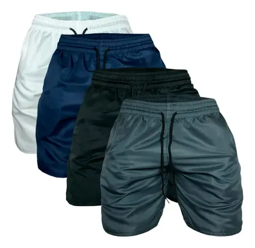 Kit 4 Bermuda Tactel Short Masculino Praia Academia Treino