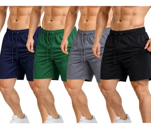Kit 4 Bermudas Masculinas Bolsos Funcionais Treino Academia