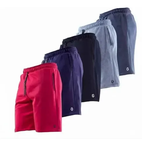 Kit 5 Bermuda Short Moletom Masculino Bolso Academia Corrida